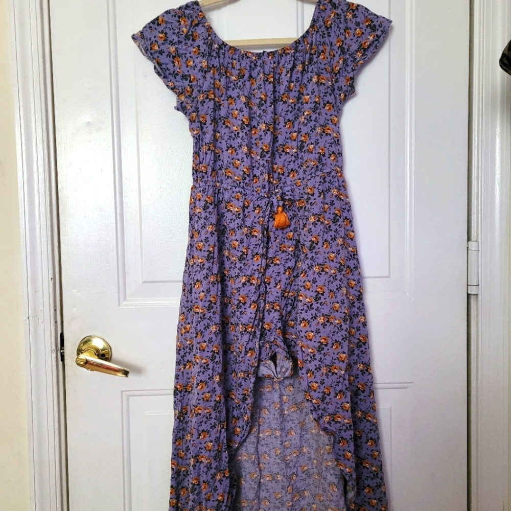 Purple and flowers art class romper